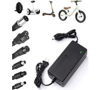 Chargeur Trottinette Électrique Universel 42V 2A (6 Embouts) - Compatible Xiaomi M365/Pro/3, Ninebot Segway Max G30/ES, Wispeed, UrbanGlide - Alimentation Rapide pour Batterie Lithium 36V, Hoverboard