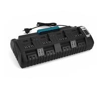 Chargeur Trsaow à 4 Ports avec Deux Ports USB, Compatible avec Les Batteries Lithium-ION Bosch 14,4 V-18 V, Conforme à la Norme BS1418-04, avec indicateur LED et Protection de sécurité.