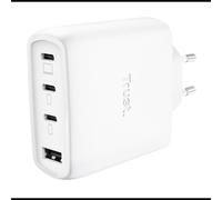 Chargeur Trust Maxo 65W GaN 3x USB-C 1x USB-A charge rapide universelle avec câble 2m blanc