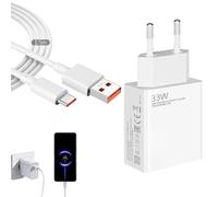 Chargeur turbo 33 W avec câble de charge 6 A 1,5 m, compatible avec Xiaom Redm Note 14/13/12/11/11S/9/10/10S/9T/8, Xiaomi Mi 11 10 10T 11T Lite Pro 9, Poco X7/X5 Pro/X3/X6