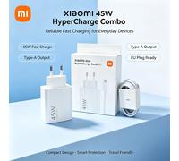 Chargeur Turbo Original Xiaomi 45W pour Mi 9 Pro, Série Mi10-Mi14, Redmi K30-K50, Série Note14/Note15, Série POCO F/X, Pad 5-8 45W EU