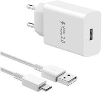 Chargeur Type C Charge Rapide Compatible avec Samsung Galaxy A17 A16 A15 A14 5G A56 A55 A54 A36 A35 A26 A25 Telephone Portable S25 S24 S23 S22 S21 Fe Adaptateur Secteur USB-C pour Xiaomi Google Pixel