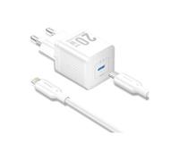Chargeur - - TZ-FEPWW0-EU-02 - Type-C - 20W - GaN - Câble USB-C vers Lightning 1m