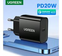 Chargeur UGREEN 20W USB C, chargeur rapide USB-C Power Delivery, adaptateur secteur compatible avec , Pixel, Galaxy, iPad, montre. Convient pour les voyages, le bureau, le dortoir et la maison. Charge