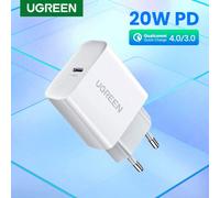 Chargeur UGREEN 20W USB C, chargeur rapide USB-C Power Delivery, adaptateur secteur compatible avec , Pixel, Galaxy, iPad, montre. Convient pour les déplacements, le bureau, la chambre d'étudiant et l
