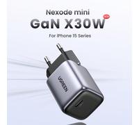 Chargeur UGREEN 30W GaN, chargeur HP compatible avec la charge rapide, compatible avec 16, 15, Pro Max, compatible avec Samsung 25W, haute puissance de sortie Prise EUABS