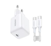 Chargeur Ugreen X513 30 W GaN 1x USB-C avec Câble USB-C 1 m Blanc