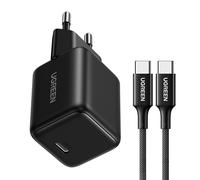 Chargeur Ugreen X513 30 W GaN 1x USB-C avec Câble USB-C 1 m Noir