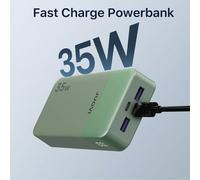 Chargeur ultra-rapide 35 W 20 000 mAh avec affichage LED intégré, 4 ports pour 4 appareils simultanément, compatible avec téléphones, Galaxy, tablettes et ordinateurs (vert) CHARGE HAUTE VITESSE 35 W 