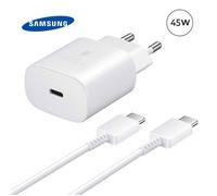 Chargeur Ultra Rapide 45W Adaptateur secteur Original Samsung + Cable USB-C vers USB-C Pour Samsung Galaxy A15 4G -Blanc