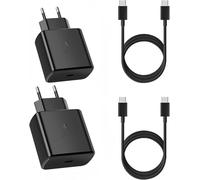 Chargeur Ultra Rapide 45w, USB C GaN Super Fast Charger avec 1.5M Câble Type C pour Samsung Galaxy S24 Ultra/S23/S22 Plus/S21/Note 20/A53/A54/A73/Iphone15/Tab S8 S7,2PACK Prise Adaptateur