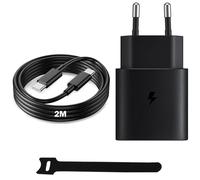 Chargeur Ultra-Rapide USB-C 25 W Compatible Samsung Galaxy S26 Ultra, S26, S25, S24, S23, S22 FE 5G, A56, A55, A54, A16 et tablettes Tab S11, S10, S9, S8, A11, A9+, A9 avec câble de 2 m