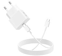 Chargeur Ultra-Rapide USB C 25W et Câble USB-C vers Type-C 1m, pour Samsung Galaxy S26 S24 S23 A17 A26 A16 A35 A54 A53 A33 5G Z Flip7 FE Pixel 8 /pour iPhone 15 17e Air, Blanc