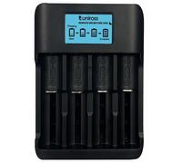 Uniross Chargeur Smart Tech 3T – Écran LCD pour 1-4 piles Li-ion 18650 & Ni‑MH AA/AAA