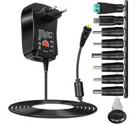 Chargeur Universel 12V Réglable Alimentation Universelle 30W Chargeur Universel PC Portable CC 3V-12V avec Port USB avec 8 Ports d'alimentation Prise Européenne CA 100-240V