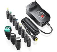 Chargeur Universel 48W AC vers DC 5V 6V 7,5V 9V 12V 15V 19V, Adaptateur Universel avec 11 Embouts CC, Comprend Une Prise USB 5V 1A pour Caméra Routeur à Bande LED - 4000mA Max