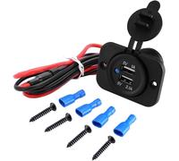 Chargeur Universel Étanche Double Usb Avec Indicateur Led Bleu 12 V-24 V Sortie 5 V 2,1 A Chargeur Haute Vitesse