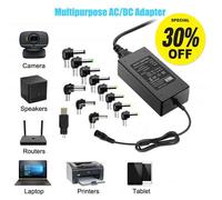 Chargeur universel pour ordinateur portable 12 broches 12 V-24 V AC/DC 96 W avec câble de charge