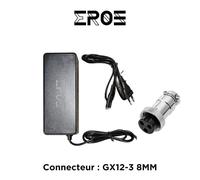 Chargeur universel trottinette électrique batterie 60v, connecteur gx12-3 8mm