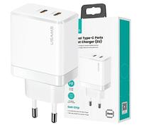 Chargeur - USAMS - T54 - 2x USB-C - 40W - Charge rapide - Compatible iPhone et Android