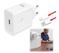 Chargeur USB 100 W pour Oppo Super-VOOC avec câble USB-C Rouge 6 A 1 m d'origine, Compatible Con Oppo Find X8, X7, Find X7 Ultra One-Plus 13, Nord CE 4, 3 Lite, Realme GT 7 Pro, Reno 13.