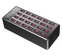 Chargeur USB, 100W 24 Ports Chargeur USB Station d'accueil Adaptateur secteur 5V 20A USB Téléphone portable Charge rapide Hub USB Adaptateur secteur multi-ports Dock