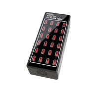 Chargeur USB 12 24 Multi-Ports HUB 100W, Station de Charge Universelle, Adaptateur d'alimentation Mural de Bureau for téléphones Mobiles(24-Port USB(100W))