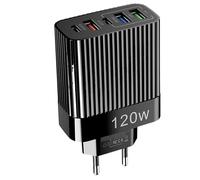 Chargeur USB 120 W - Bloc Multi-Ports, Station De Charge Rapide | Accessoire Technologique Compatible avec Ordinateur De Type C, Téléphone, Tablette, Ordinateur, US, Royaume-Uni, UE