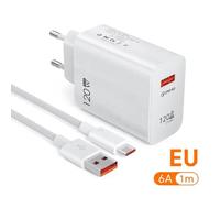 Chargeur USB 120W GaN QC 3.0,prise ue/US,adaptateur de chargeur de téléphone,câble de Type C pour iPhone Samsung Xiaomi,charge 6A