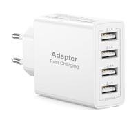 Chargeur USB, 25W/5A 4Port Prise U-SB Multiple Prise Chargeur Rapide, Bloc Chargeur USB Adaptateur Secteur pour iPhone 17 Air 17 16 15 14 13 12 11 Pro Max, Samsung Galaxy S25 S24 S23, Xiaomi, Huawei