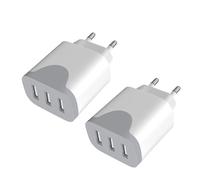 Chargeur USB 2Pack, Prise USB Multiple 3 Ports Adaptateur Charge Rapide Universel Prises pour iPhone 14/13/12/11 Pro Max Mini SE XR XS Max Samsung Galaxy S21 S20 A71 A51 Note 20 Xiaomi Plug Charger