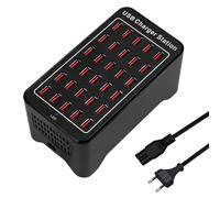 Chargeur USB 30 Ports,150W/30A Chargeur USB intelligent, Hub de charge de bureau 30 en 1, Station de charge multi-ports Organisateur pour Samsung/iPhone/iPad/Google Pixel/Tablettes et électronique USB