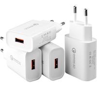 Chargeur USB 4 Pièces,18W Quick Charge 3.0 Chargeur Rapide Connecteur de Charge pour Samsung Galaxy S10 S9 S8 S7 S6 S21 S20 FE A03 A13 A71 A51 Z Flip3 Z Fold2 5G,iPhone 11 X 8 7 6s,Huawei,Xiaomi