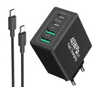 Chargeur USB, 40W Prise 4-Port Multiple Charge USB avec PD et QC3.0 Type C Adaptateur Chargeur Rapide pour Samsung Galaxy S25/S24/S23/S22/S21 iPhone 16 15 14 13 12 11 Plus Pro Max et 2M Câble