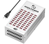 Chargeur USB 50 ports, station de charge multi-ports 200 W avec indicateurs LED - Charge rapide pour téléphones, tablettes - Hub USB pour la maison et le bureau
