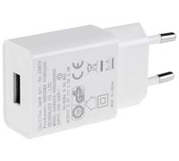 Chargeur USB 5W 1A 5V Alimentation enfichable avec USB-A 110-240V adapté pour Tablette Smartphone écouteurs Batterie lumières Voyage Blanc