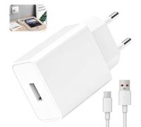 Chargeur USB 5W 5V/1A Prise Européenne Secteur Adaptateur Prise USB C | avec 2M 1A Câble de Charge Rapide Compatible avec iPhone/Samsung/Xiaomi/Lecteur eBook/écouteurs/Jouet/Lampe Table/Smartphones