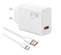 Chargeur USB 67 W Note 13 et 12, Poco X6 et X3, Pad 6, 33 W Turbo Fast Charger pour téléphone Portable et Tablette 1,5 m de câble de Charge USB-C 6 A