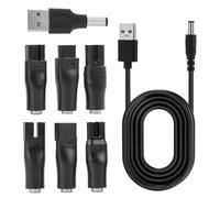 Chargeur USB 7 en 1 5 V avec 7 fiches adaptateurs, kit adaptateur USB universel pour rasoir, tondeuse à barbe, Air Cleaner, bloc d'alimentation de rechange pour tondeuse à barbe Braun Philips One