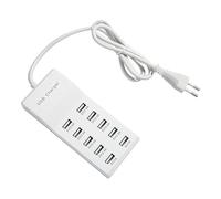 Chargeur USB à 10 ports - 50 W - 5 V - Chargeur USB multiple - Station de charge USB multi-ports - 10 ports - Station de charge USB - Station de charge rapide pour téléphones portables, tablettes