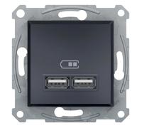 Chargeur USB A 2 1A encastrable Anthracite Schneider Asfora