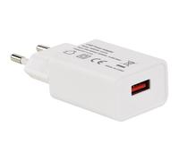 Chargeur USB-A 2.4A 2P sur secteur blanc