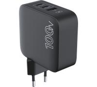 Chargeur USB A + 2 USB C 100W Power Delivery GaN Noir + Garantie à vie Force Power Lite