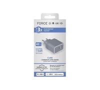 Bigben Connected Adaptateur secteur Force Power 45W GaN PD USB-A + USB-C Gris