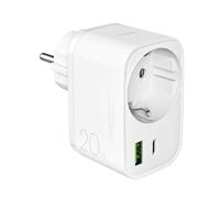 Chargeur USB-A/C PD 20W Schuko Blanc Puro
