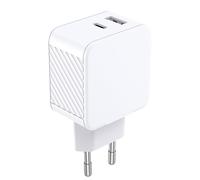 Chargeur USB-A / USB-C 65W Power Delivery GaN Universel Ultra Rapide Blanc