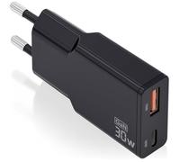 Chargeur GaN ultra fin Aisens 30 W - 1 x USB-C PD3.0 QC4.0 - 1 x USB-A QC3.0 - Noir