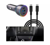 Chargeur USB allume-cigare 135 W avec câble USB-C 2 m Revolt