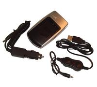 Chargeur USB + allume cigare pour batteries PANASONIC DMW-BCG10 / DMW-BCG10E / DMW-BCF10 / DMW-BCF10E, LEICA BP-DC7 / BP-DC7E