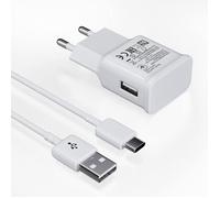 Chargeur USB avec Câble de Charge USB Type-C pour Samsung Galaxy A50 A51 A52 A12 A10 A32 A42 5G Note 8/9/10, Blanc